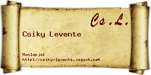 Csiky Levente névjegykártya