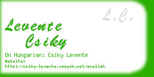 levente csiky business card